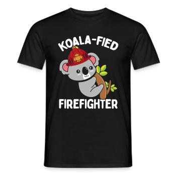 Koalafied Night Shift Firefighter Fire Hose Mask - Männer T-Shirt - Schwarz - Vorne - AI Model Male 178 light (178cm)