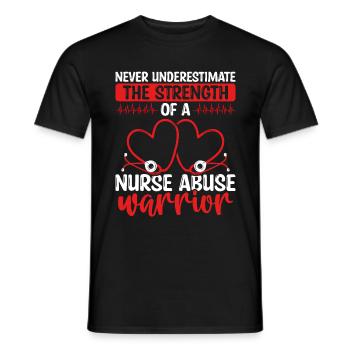 Nursing Violence Nurse Abuse Survivor Fighter - Men's T-Shirt - black - Front - AI Model Male 178 light (178cm)