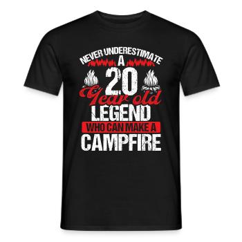 20 Year Old Camper Scouting Scout 20 Birthday - Männer T-Shirt - Schwarz - Vorne - AI Model Male 178 light (178cm)