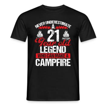 21 Year Old Camper Scouting Scout 21 Birthday - Men's T-Shirt - black - Front - AI Model Male 178 light (178cm)