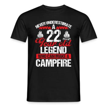 22 Year Old Camper Scouting Scout 22 Birthday - Men's T-Shirt - black - Front - AI Model Male 178 light (178cm)