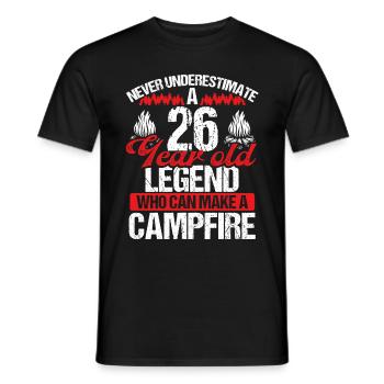 26 Year Old Camper Scouting Scout 26 Birthday - Men's T-Shirt - black - Front - AI Model Male 178 light (178cm)