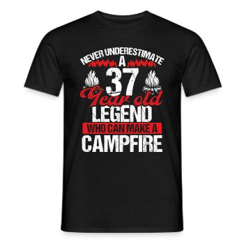 37 Year Old Camper Scouting Scout 37 Birthday - Men's T-Shirt - black - Front - AI Model Male 178 light (178cm)
