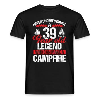 39 Year Old Camper Scouting Scout 39 Birthday - Men's T-Shirt - black - Front - AI Model Male 178 light (178cm)