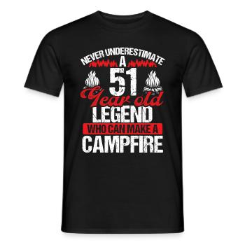 51 Year Old Camper Scouting Scout 51 Birthday - Men's T-Shirt - black - Front - AI Model Male 178 light (178cm)