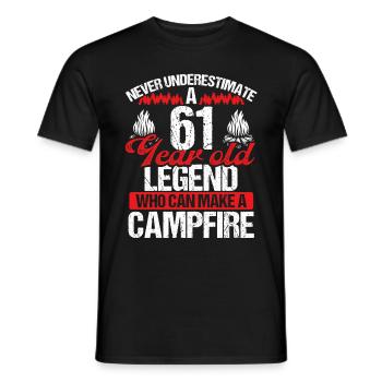 61 Year Old Camper Scouting Scout 61 Birthday - Men's T-Shirt - black - Front - AI Model Male 178 light (178cm)