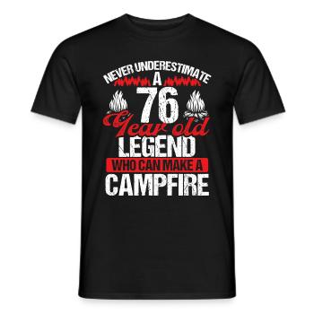 76 Year Old Camper Scouting Scout 76 Birthday - Men's T-Shirt - black - Front - AI Model Male 178 light (178cm)