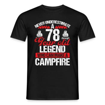 78 Year Old Camper Scouting Scout 78 Birthday - Men's T-Shirt - black - Front - AI Model Male 178 light (178cm)