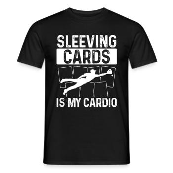 Baseball Card Collector Cards is my Cardio Deck - Men's T-Shirt - black - Front - AI Model Male 178 light (178cm)
