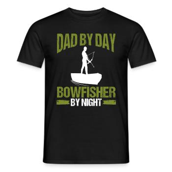 Bowfishing Dad by Day Bowfisher by Night Airboat - Men's T-Shirt - black - Front - AI Model Male 178 light (178cm)