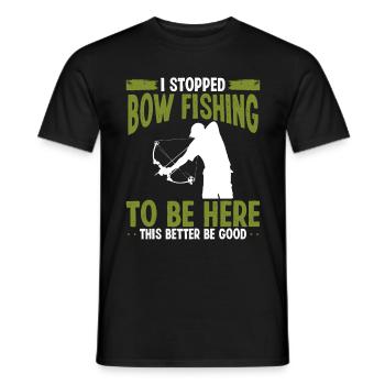 Bowfisher I stopped Bowfishing to be here Airboat - Men's T-Shirt - black - Front - AI Model Male 178 light (178cm)
