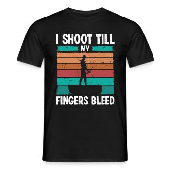 Bowfishing till my Fingers bleed Airboat Bowfisher - Men's T-Shirt - black - Front - AI Model Male 178 light (178cm)