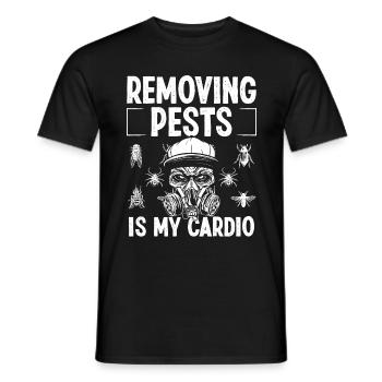Pest Control Technician Pests is my Cardio Bugs - Men's T-Shirt - black - Front - AI Model Male 178 light (178cm)