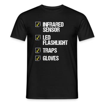 Pest Control Worker Sensor Flashlight Animal - Men's T-Shirt - black - Front - AI Model Male 178 light (178cm)