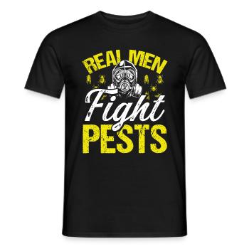 Pest Control Worker Real Men fight Pest Technician - Men's T-Shirt - black - Front - AI Model Male 178 light (178cm)