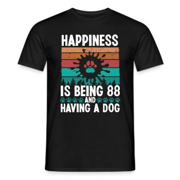 88 Year Old Happiness Dog Dad 88 Birthday Dog Mom - Men's T-Shirt - black - Front - AI Model Male 178 light (178cm)