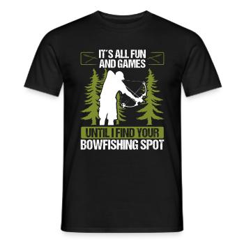 Fisherman Airboat Bowfishing Spots Funny Bowfisher - Männer T-Shirt - Schwarz - Vorne - AI Model Male 178 light (178cm)