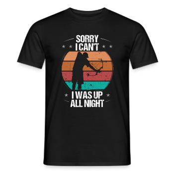 Bowfishing at Night I cant Bowfisher Bow Hunter - Men's T-Shirt - black - Front - AI Model Male 178 light (178cm)
