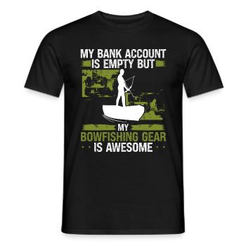 Bowfishing Bank Account empty Bowhunter Fisherman - Männer T-Shirt - Schwarz - Vorne - AI Model Male 178 light (178cm)