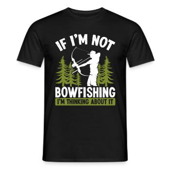 Fisherman Thinking about Bowfishing Bow Hunter - Männer T-Shirt - Schwarz - Vorne - AI Model Male 178 light (178cm)