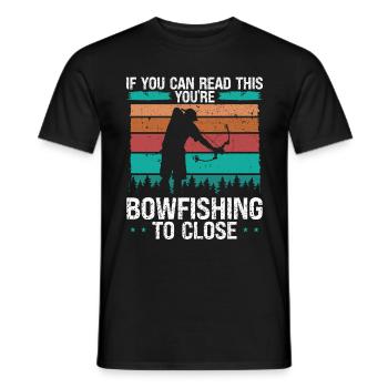 Fisherman Bowfishing close Bow Hunter Bowfisher - Men's T-Shirt - black - Front - AI Model Male 178 light (178cm)