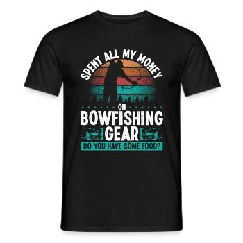Bowfisher I need no Money Bowhunter Bowfishing - Men's T-Shirt - black - Front - AI Model Male 178 light (178cm)
