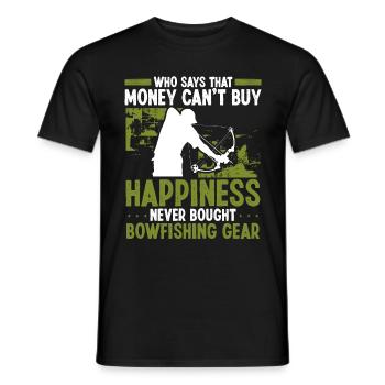 Bowfishing Money buys Happiness Airboat Bowhunter - Männer T-Shirt - Schwarz - Vorne - AI Model Male 178 light (178cm)