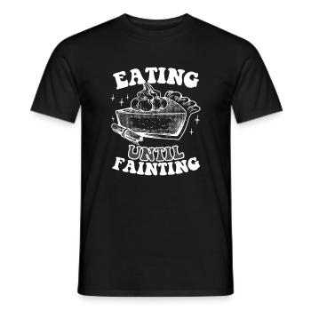 Eating Until Fainting, Merry Thanksgiving Family - Men's T-Shirt - black - Front - AI Model Male 178 light (178cm)