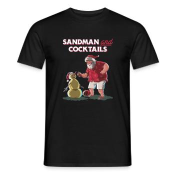 Sandman & Cocktails - Christmas Holidays - Men's T-Shirt - black - Front - AI Model Male 178 light (178cm)
