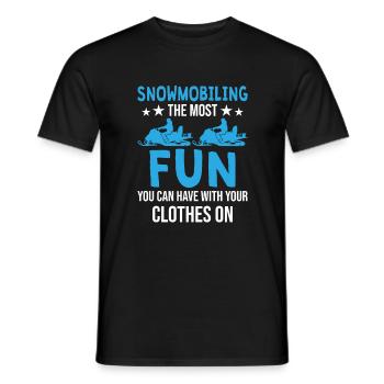 Le plus amusant que vous avez avec des vêtements en motoneige - T-shirt homme - noir - Devant - AI Model Male 178 light (178cm)