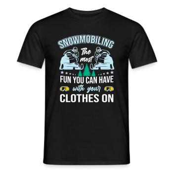 Le plus amusant que vous avez avec les vêtements, la motoneige - T-shirt homme - noir - Devant - AI Model Male 178 light (178cm)