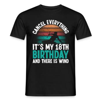 18 Year Old Kitesurfer Kiteboarding 18 Birthday - Men's T-Shirt - black - Front - AI Model Male 178 light (178cm)