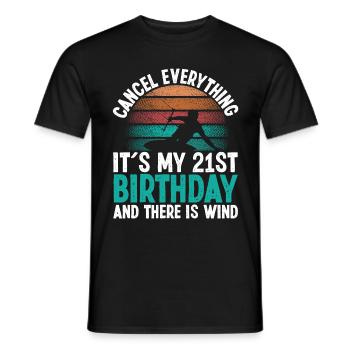 21 Year Old Kitesurfer Kiteboarding 21 Birthday - Männer T-Shirt - Schwarz - Vorne - AI Model Male 178 light (178cm)