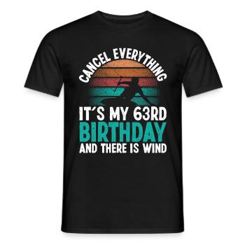 63 Year Old Kitesurfer Kiteboarding 63 Birthday - Männer T-Shirt - Schwarz - Vorne - AI Model Male 178 light (178cm)