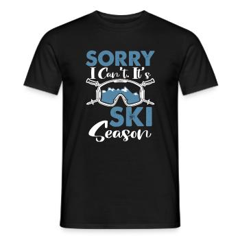 Désolé je ne peux pas c’est la saison de ski, sports d’hiver ski - T-shirt homme - noir - Devant - AI Model Male 178 light (178cm)