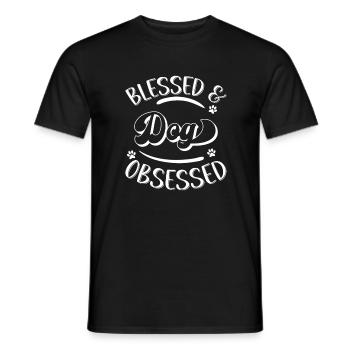 Béni et obsédé par le chien Jésus Dieu Propriétaires de chiens - T-shirt homme - noir - Devant - AI Model Male 178 light (178cm)