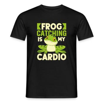 Frog Catching Is My Cardio - Men's T-Shirt - black - Front - AI Model Male 178 light (178cm)