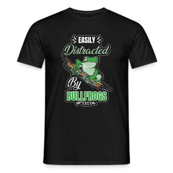 Easily Distracted By Bullfrogs, Froschjagd - Men's T-Shirt - black - Front - AI Model Male 178 light (178cm)