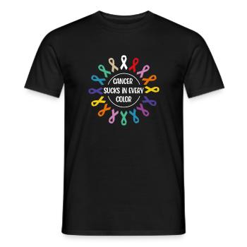Cancer Sucks In Every Color - Men's T-Shirt - black - Front - AI Model Male 178 light (178cm)