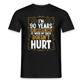 90 Year Old Humor Back Injury Funny Idea Sarcasm - Men's T-Shirt - black - Front - AI Model Male 178 light (178cm)