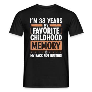 38 Year Old Humor Childhood Memory Funny Idea - Männer T-Shirt - Schwarz - Vorne - AI Model Male 178 light (178cm)