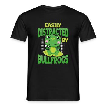 Easily Distracted By Bullfrogs, Frog - Men's T-Shirt - black - Front - AI Model Male 178 light (178cm)
