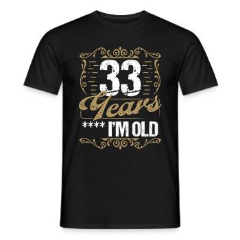 Sarcasme de 33 ans dans l’idée de l’humour vintage33 Ye - T-shirt homme - noir - Devant - AI Model Male 178 light (178cm)