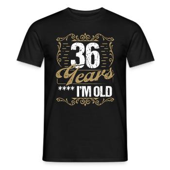 Sarcasme de 36 ans dans l’idée de l’humour vintage36 Ye - T-shirt homme - noir - Devant - AI Model Male 178 light (178cm)