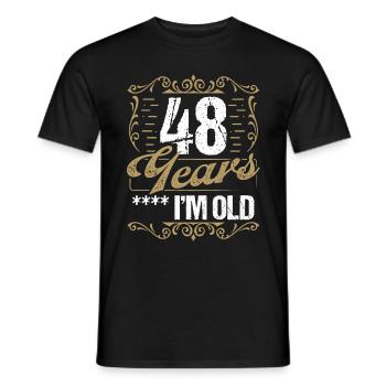 Sarcasme de 48 ans dans l’idée de l’humour vintage48 Ye - T-shirt homme - noir - Devant - AI Model Male 178 light (178cm)