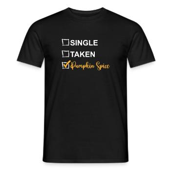Single Taken Pumpkin Spice, Thanksgiving Fall Seas - Männer T-Shirt - Schwarz - Vorne - AI Model Male 178 light (178cm)