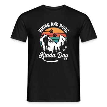 Hiking And Dogs Kinda Day Outdoor Dog Lovers - Men's T-Shirt - black - Front - AI Model Male 178 light (178cm)