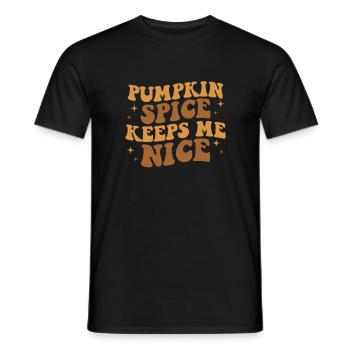 Pumpkin Spice Keeps Me Nice, Pumpkin Spice - Men's T-Shirt - black - Front - AI Model Male 178 light (178cm)