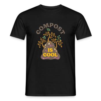 Le compost est cool, le jardinage vermicole - T-shirt homme - noir - Devant - AI Model Male 178 light (178cm)