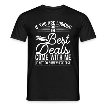 Real Estate Agent Best Deals come with me Broker - Men's T-Shirt - black - Front - AI Model Male 178 light (178cm)